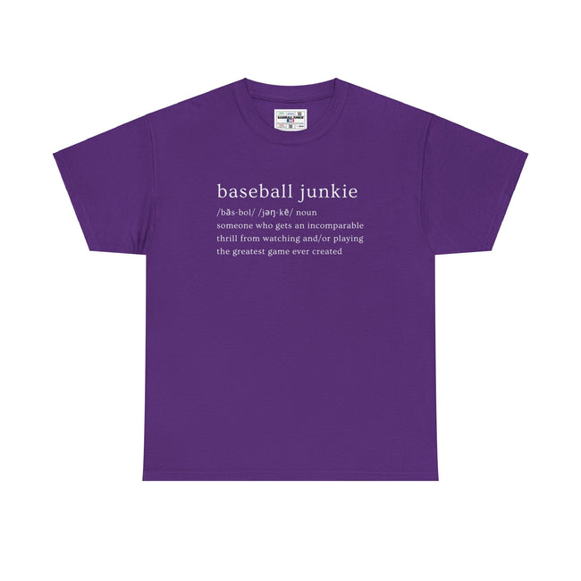 BASEBALL JUNKIE DEFINITION (DARK COLORS) - Unisex Heavy Cotton Tee