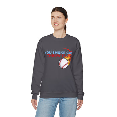 SMOKE GAS, THROW IT - Unisex Heavy Blend™ Crewneck Sweatshirt