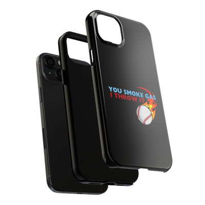 SMOKE GAS, THROW IT - Tough Phone Cases (Black)