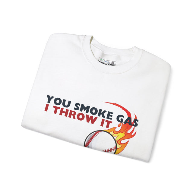 SMOKE GAS, THROW IT - Unisex Heavy Blend™ Crewneck Sweatshirt