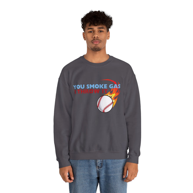 SMOKE GAS, THROW IT - Unisex Heavy Blend™ Crewneck Sweatshirt
