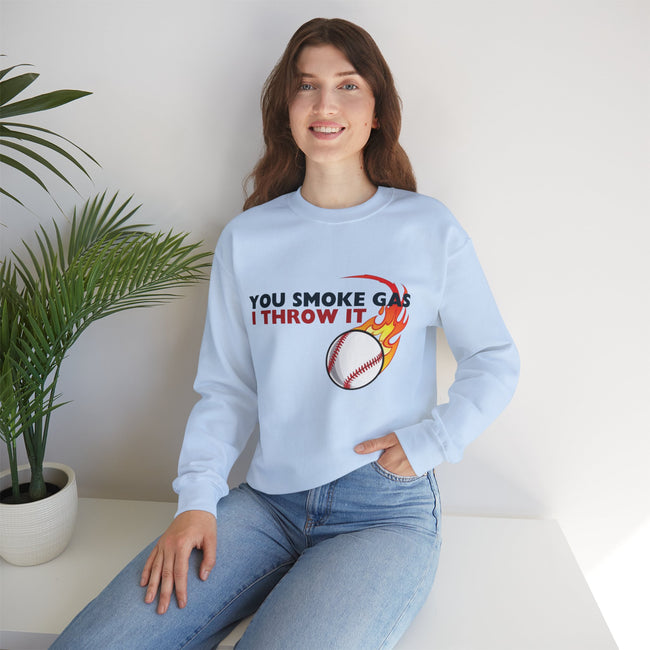 SMOKE GAS, THROW IT - Unisex Heavy Blend™ Crewneck Sweatshirt