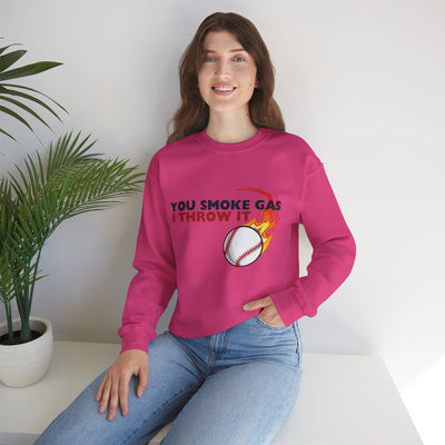 SMOKE GAS, THROW IT - Unisex Heavy Blend™ Crewneck Sweatshirt
