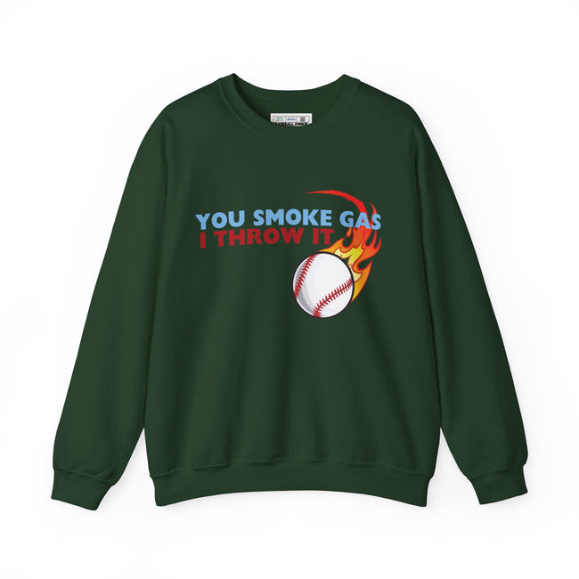 SMOKE GAS, THROW IT - Unisex Heavy Blend™ Crewneck Sweatshirt