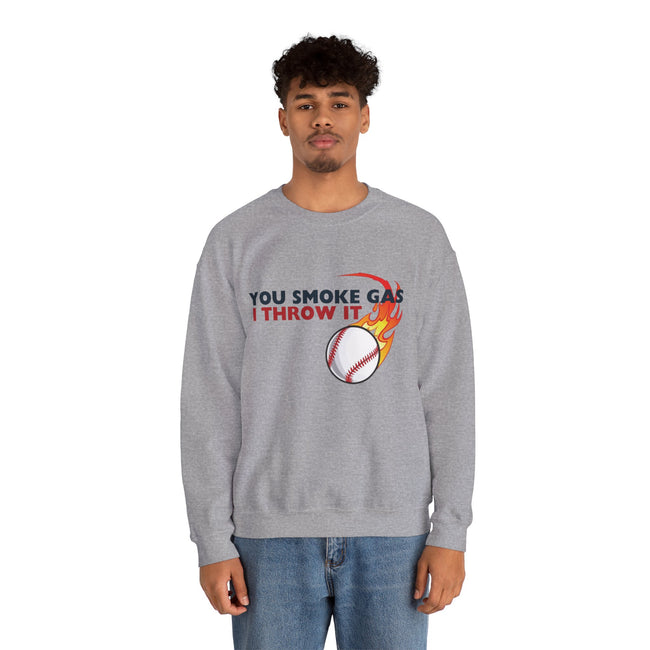SMOKE GAS, THROW IT - Unisex Heavy Blend™ Crewneck Sweatshirt