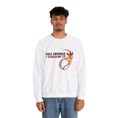 SMOKE GAS, THROW IT - Unisex Heavy Blend™ Crewneck Sweatshirt