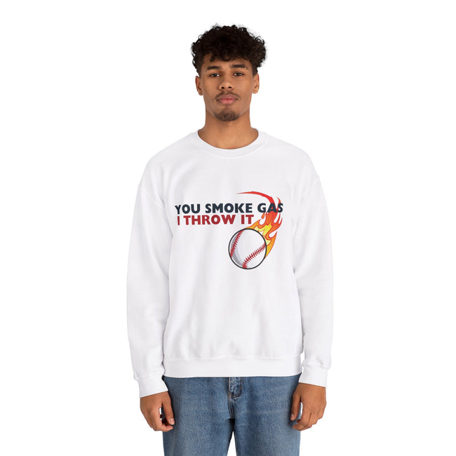 SMOKE GAS, THROW IT - Unisex Heavy Blend™ Crewneck Sweatshirt