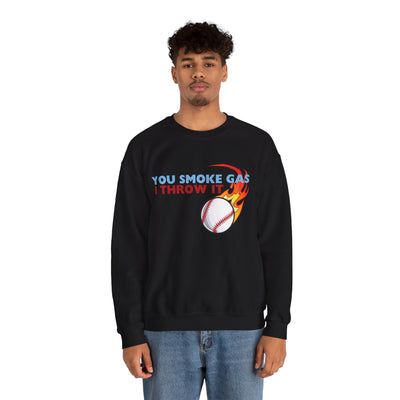 SMOKE GAS, THROW IT - Unisex Heavy Blend™ Crewneck Sweatshirt