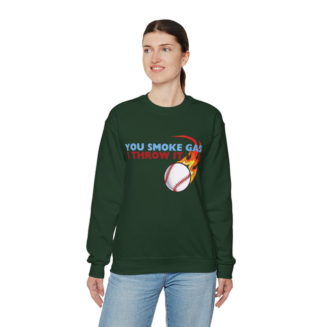 SMOKE GAS, THROW IT - Unisex Heavy Blend™ Crewneck Sweatshirt