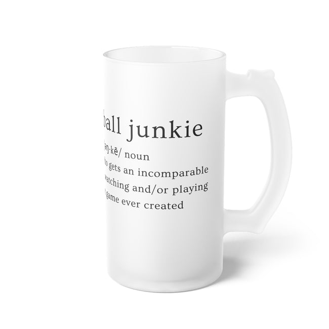 Baseball Junkie 365 Frosted Glass Beer Mug