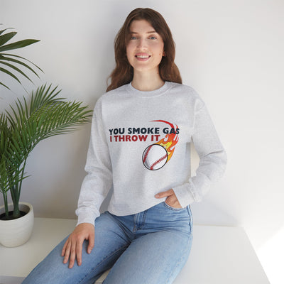 SMOKE GAS, THROW IT - Unisex Heavy Blend™ Crewneck Sweatshirt