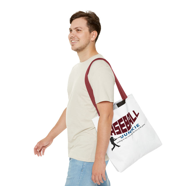 BASEBALL JUNKIE - Tote Bag (White)