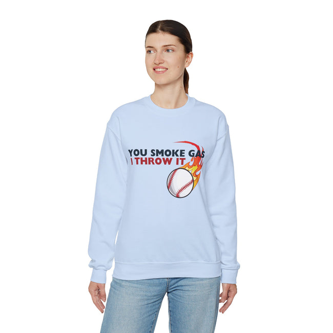SMOKE GAS, THROW IT - Unisex Heavy Blend™ Crewneck Sweatshirt
