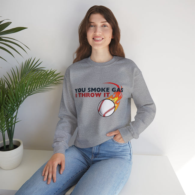 SMOKE GAS, THROW IT - Unisex Heavy Blend™ Crewneck Sweatshirt