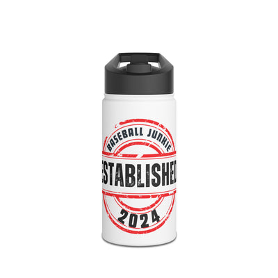 Baseball Junkie Established 2024 Stainless Steel Water Bottle, Standard Lid