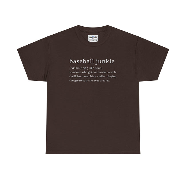 BASEBALL JUNKIE DEFINITION (DARK COLORS) - Unisex Heavy Cotton Tee