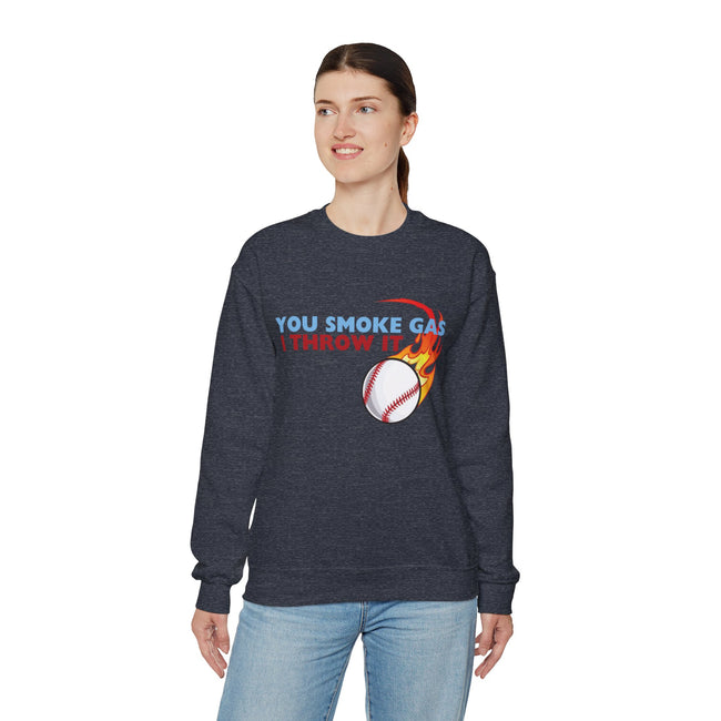 SMOKE GAS, THROW IT - Unisex Heavy Blend™ Crewneck Sweatshirt