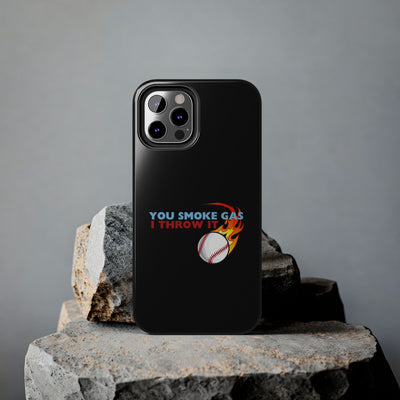 SMOKE GAS, THROW IT - Tough Phone Cases (Black)