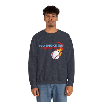 SMOKE GAS, THROW IT - Unisex Heavy Blend™ Crewneck Sweatshirt