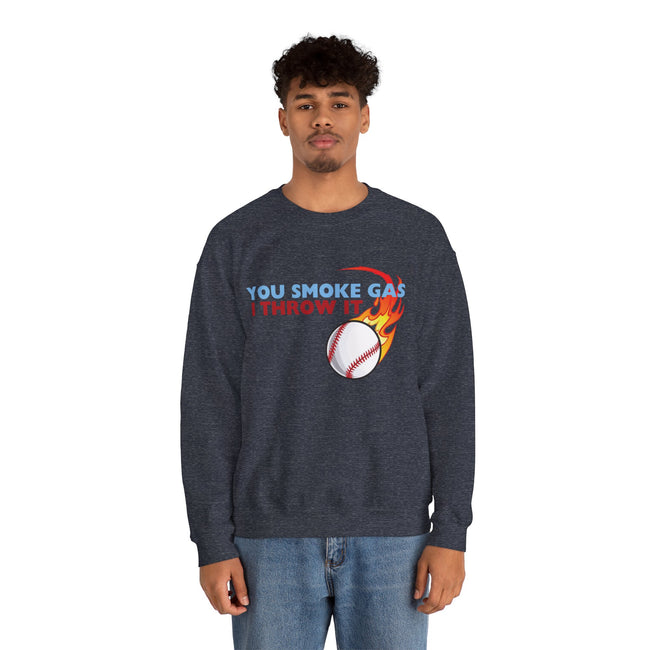 SMOKE GAS, THROW IT - Unisex Heavy Blend™ Crewneck Sweatshirt