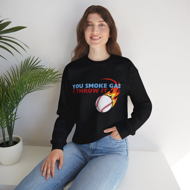 SMOKE GAS, THROW IT - Unisex Heavy Blend™ Crewneck Sweatshirt