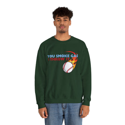 SMOKE GAS, THROW IT - Unisex Heavy Blend™ Crewneck Sweatshirt