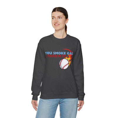 SMOKE GAS, THROW IT - Unisex Heavy Blend™ Crewneck Sweatshirt