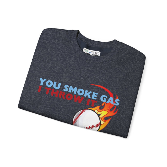 SMOKE GAS, THROW IT - Unisex Heavy Blend™ Crewneck Sweatshirt
