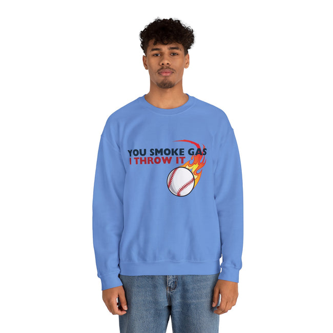 SMOKE GAS, THROW IT - Unisex Heavy Blend™ Crewneck Sweatshirt