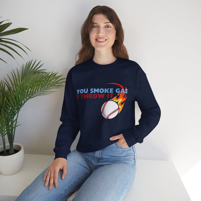 SMOKE GAS, THROW IT - Unisex Heavy Blend™ Crewneck Sweatshirt