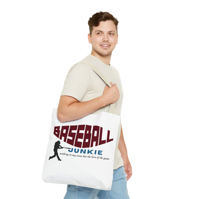 BASEBALL JUNKIE - Tote Bag (White)
