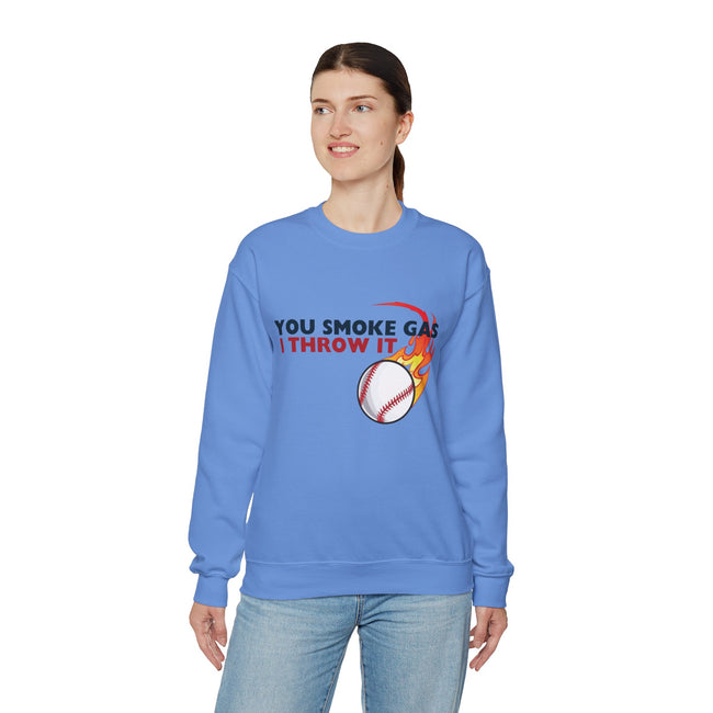 SMOKE GAS, THROW IT - Unisex Heavy Blend™ Crewneck Sweatshirt