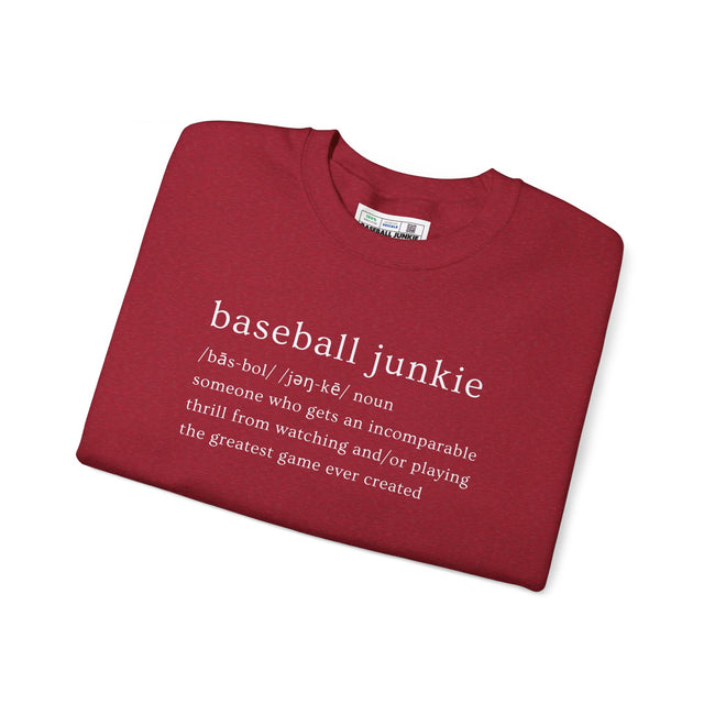BASEBALL JUNKIE (Definition) - Unisex Heavy Blend™ Crewneck Sweatshirt