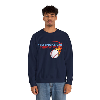 SMOKE GAS, THROW IT - Unisex Heavy Blend™ Crewneck Sweatshirt