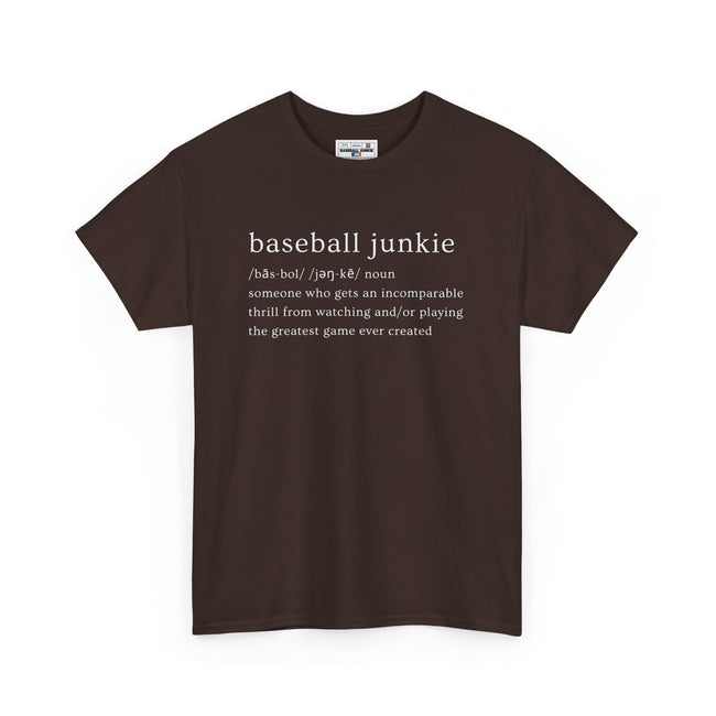 BASEBALL JUNKIE DEFINITION (DARK COLORS) - Unisex Heavy Cotton Tee