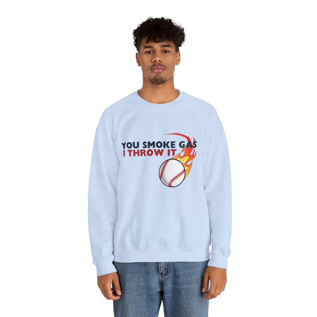 SMOKE GAS, THROW IT - Unisex Heavy Blend™ Crewneck Sweatshirt
