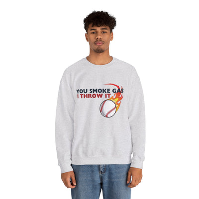 SMOKE GAS, THROW IT - Unisex Heavy Blend™ Crewneck Sweatshirt