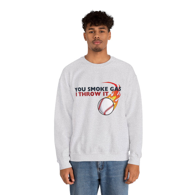 SMOKE GAS, THROW IT - Unisex Heavy Blend™ Crewneck Sweatshirt