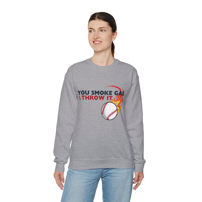 SMOKE GAS, THROW IT - Unisex Heavy Blend™ Crewneck Sweatshirt