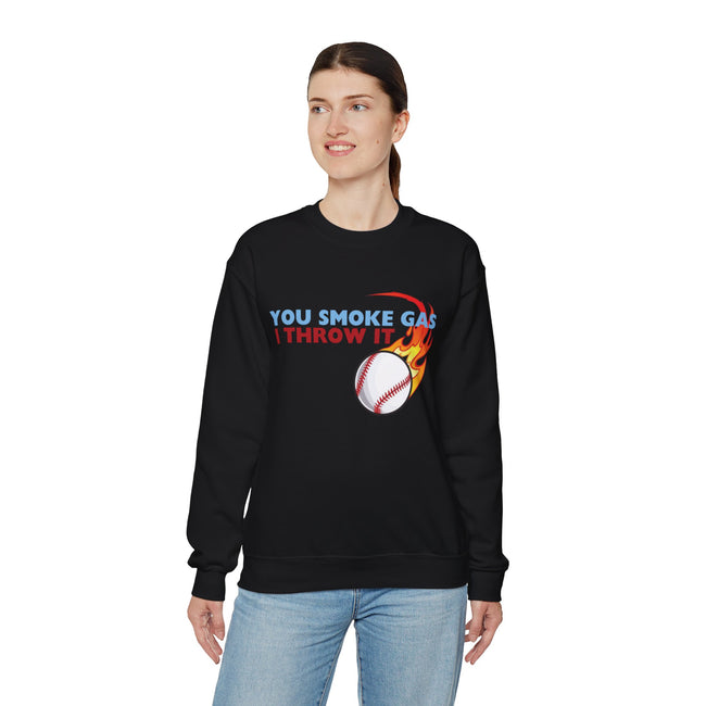 SMOKE GAS, THROW IT - Unisex Heavy Blend™ Crewneck Sweatshirt